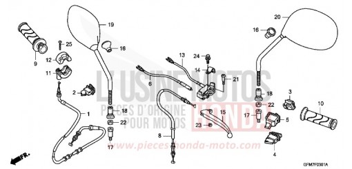 LEVIER DE GUIDON/COMMUTATEUR/CABLE (NHX110WHA) NHX110WHA de 2010
